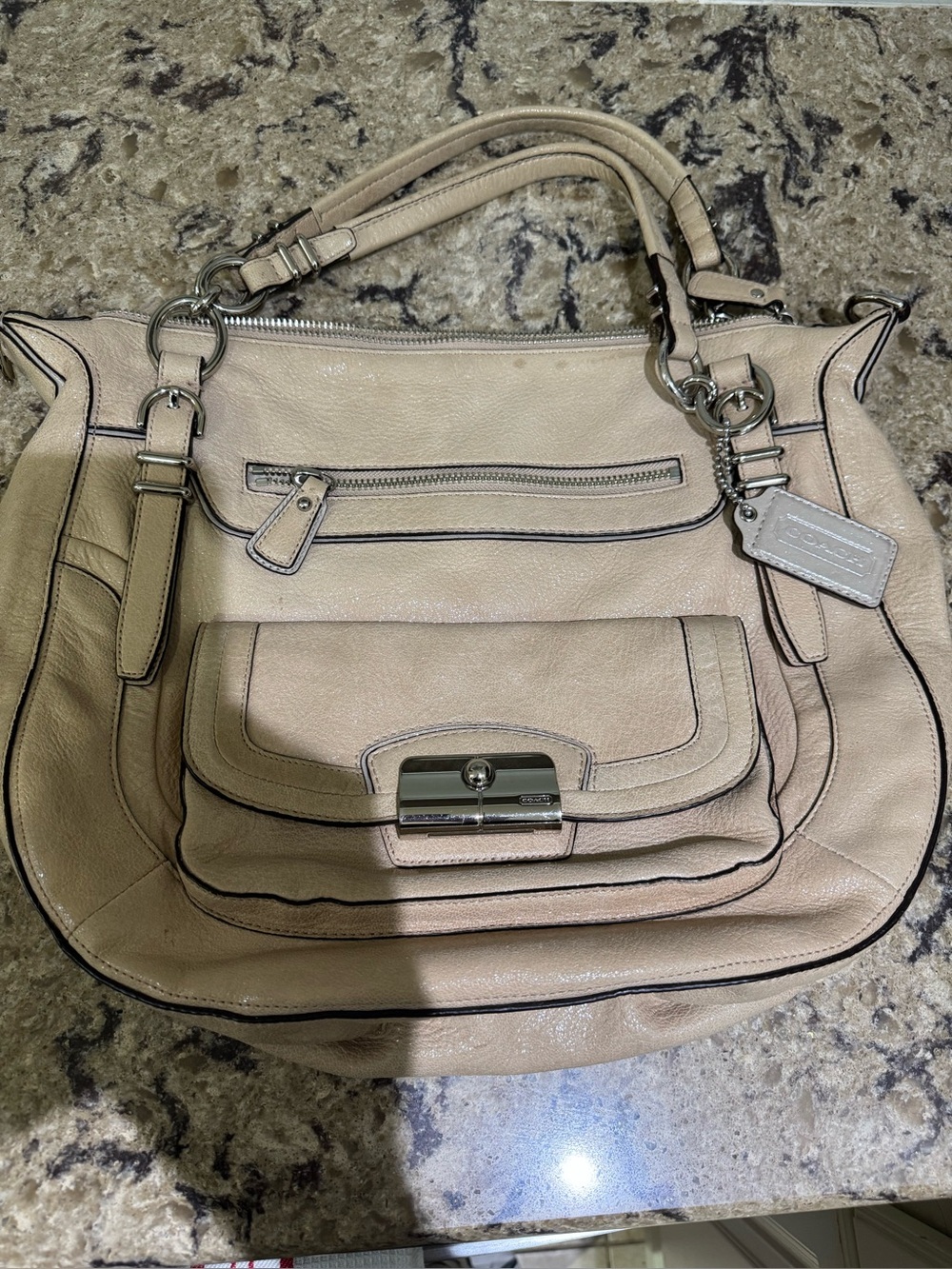 Coach Kristin Pinnacle Leather Laila Round Satchel (Style 19343)